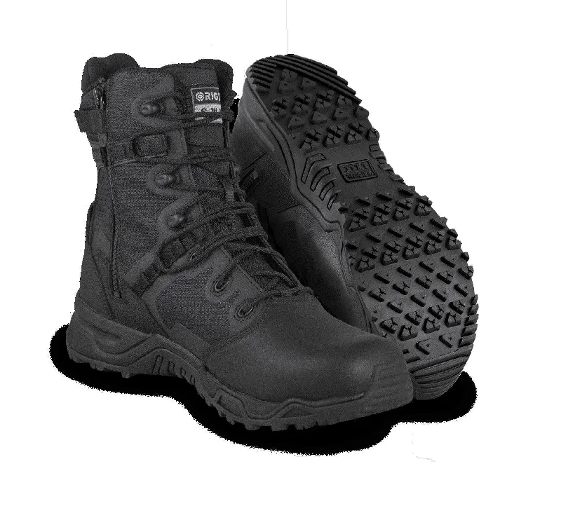 Original S.W.A.T. Alpha Fury 8"" Polishable Toe Sid-Zip Black 176401