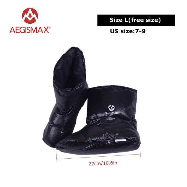 AEGISMAX Duck Down Slippers Shoes Bootees Boots Footwear Camping Feet Cover Warm Hiking Outdoor