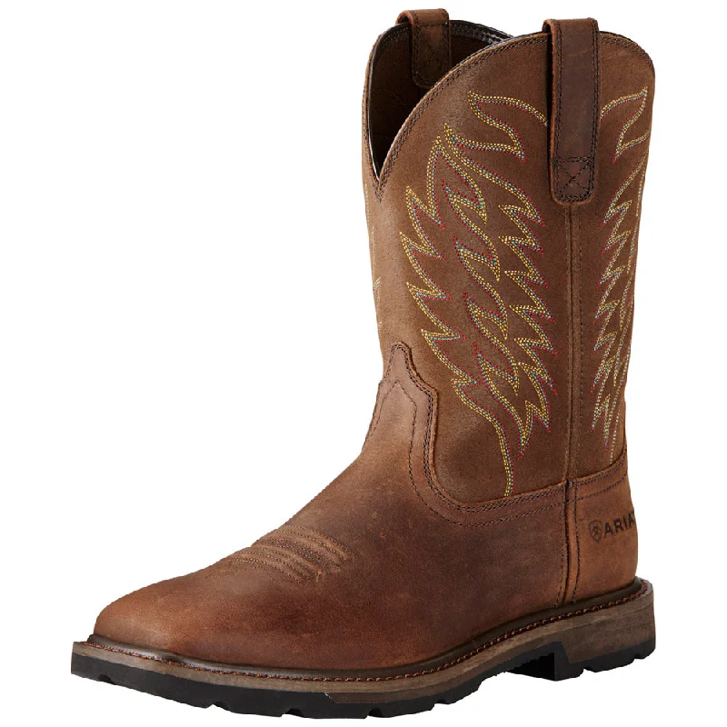 Ariat Men's Groundbreaker Square Toe Western Work Boots Style 10020059