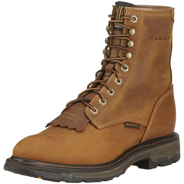 Ariat Men's Workhog 8"" Lace Up Western Work Boot - Aged Bark - 10016266