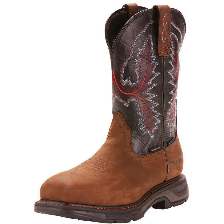 Ariat Men's WorkHog XT 11"" Carbon Toe WP Western Work Boot - Brown - 10024968