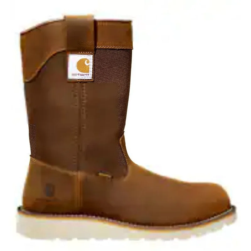 Carhartt Men's 10"" Soft Toe WP Wedge Wellington Work Boot -Brown- FW1032-M