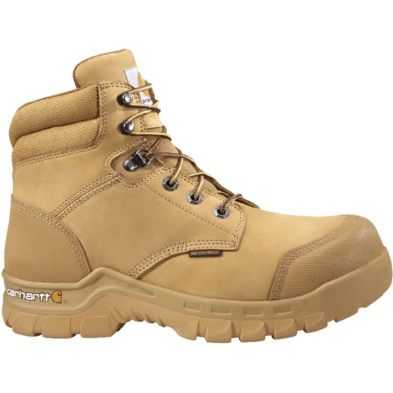 Carhartt Men's Rugged Flex 6"" Comp Toe WP Work Boot - Wheat - CMF6356