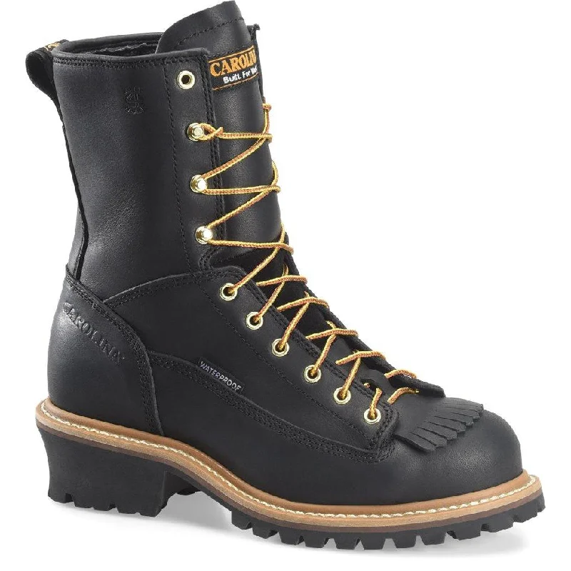 Carolina Men's Spruce 8"" Stl Toe WP Logger Work Boot - Black - CA9825