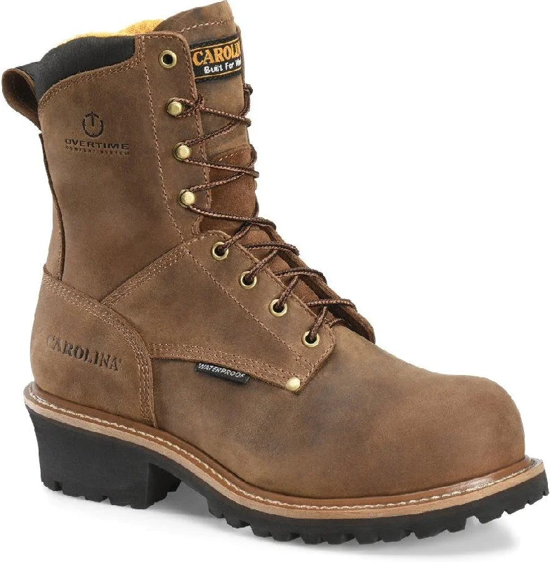 Carolina Men's Poplar 8"" Soft Toe Waterproof Work Boot - Brown - CA9052