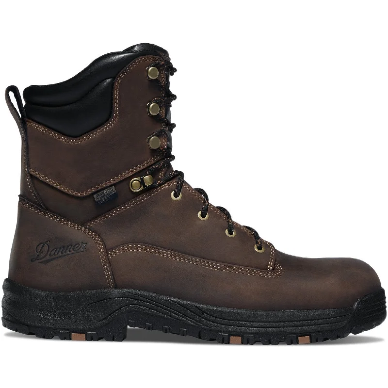 Danner Men's Caliper 8"" Aluminum Toe WP Lace Up Work Boot - Brown - 19459