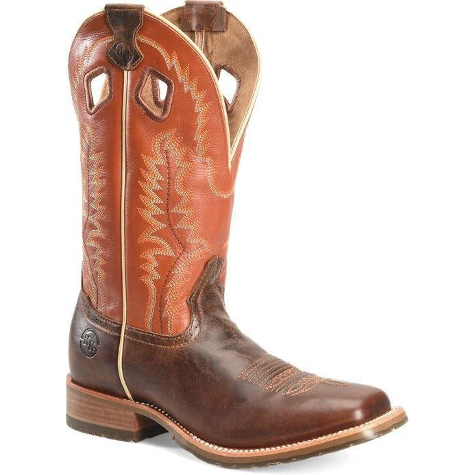 Double H Men's Casino 12"" Square Toe Western Work Boot- Brown - DH7020