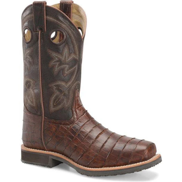 Double H Men's Wayne 12"" Steel Toe Western Work Boot - Brown - DH5225