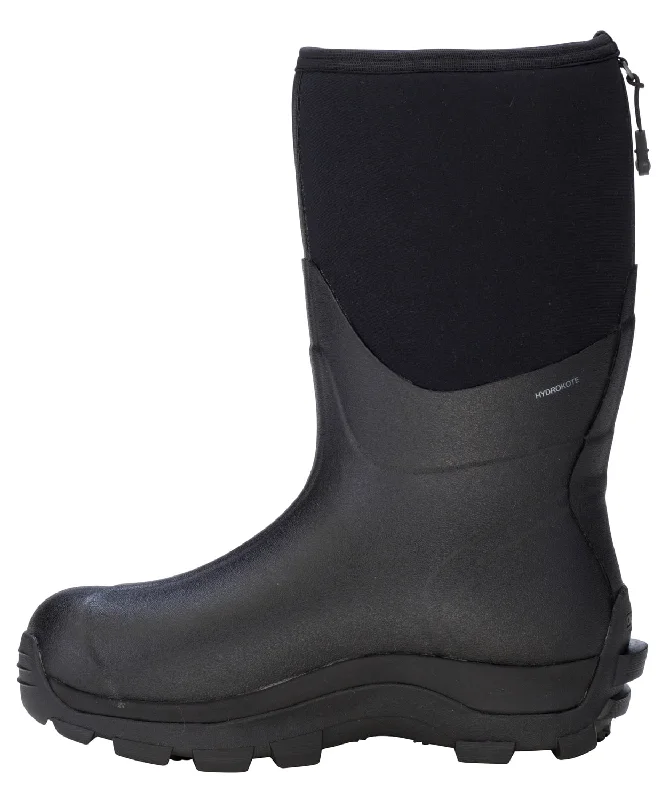 Dryshod Mens Arctic Storm Mid Black/Grey Neoprene Extreme-Cold Snow Boots