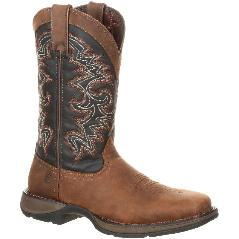 Durango Men's Rebel 12"" Square Toe Pull-On Western Boot Chocolate DDB0135