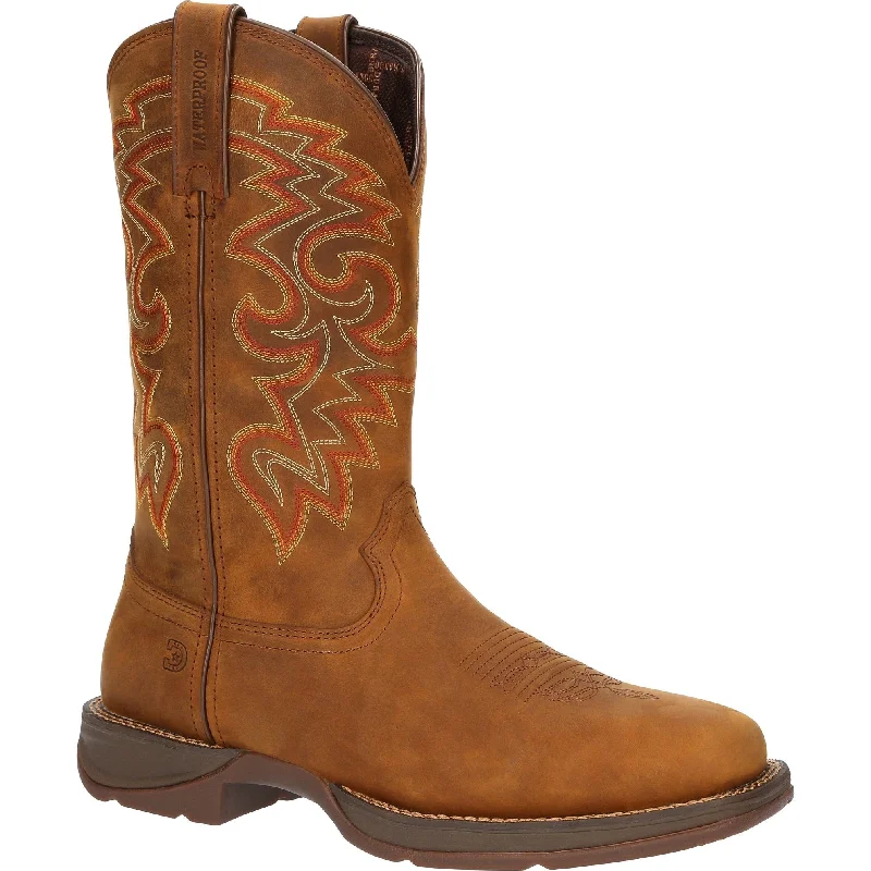 Durango Men's Rebel™ 12"" Square Toe WP Western Boot - Russet - DDB0361