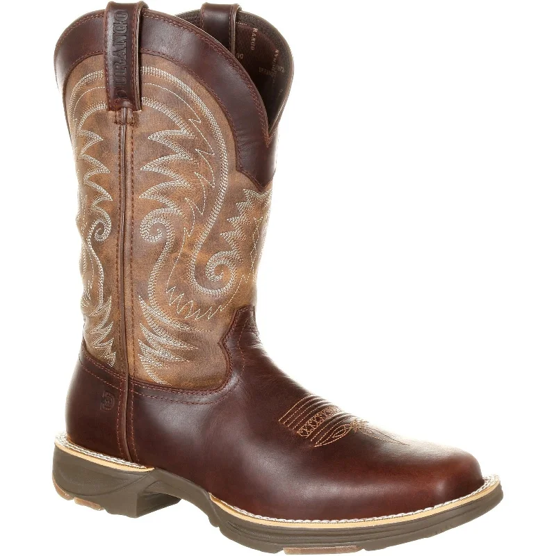 Durango Men's Ultra-Lite 12"" Square Toe WP Western Boot- Brown- DDB0137