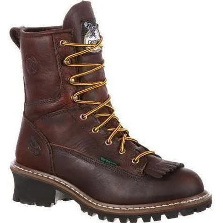 Georgia Men's 8"" Steel Toe Waterproof Logger Work Boot - Brown - G7313