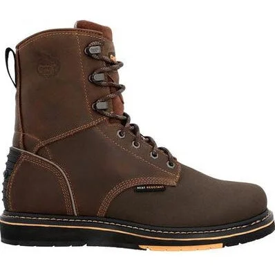 Georgia Men's Amp Lt Power 8"" Wedge Slip Resist Work Boot -Brown- GB00520