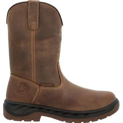 Georgia Men's Boot Ot 10"" Waterproof Pull On Work Boot -Brown- GB00523