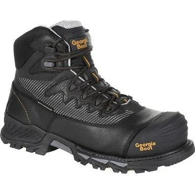 Georgia Men's Rumbler 6"" Comp Toe WP Hiker Work Boot- Black- GB00311