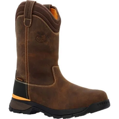 Georgia Men's TBD 11"" Soft Toe WP Wellington Pull On Work Boot -Brown- GB00598