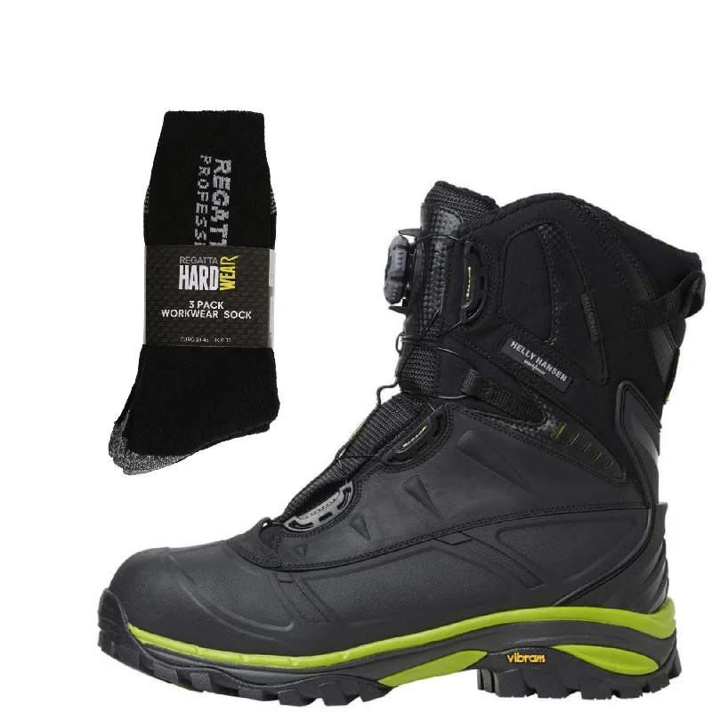 Helly Hansen Special Offer Pack - HH Magni Winter BOA Waterproof Toe Cap Safety Boots + 3 Pairs Work Socks