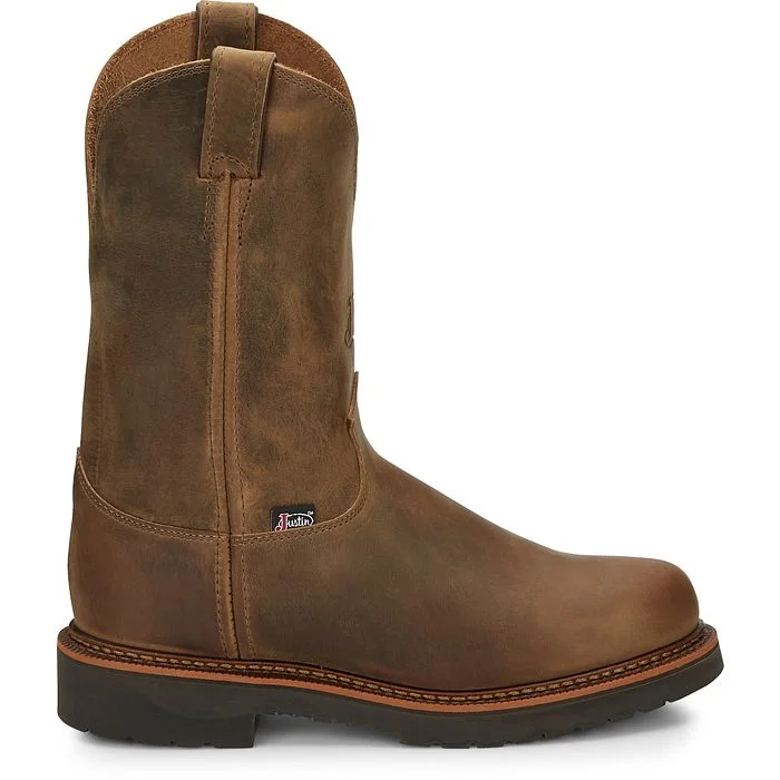 Justin Mens JMax Blueprint Pull On Tan Work Boot Style 4440