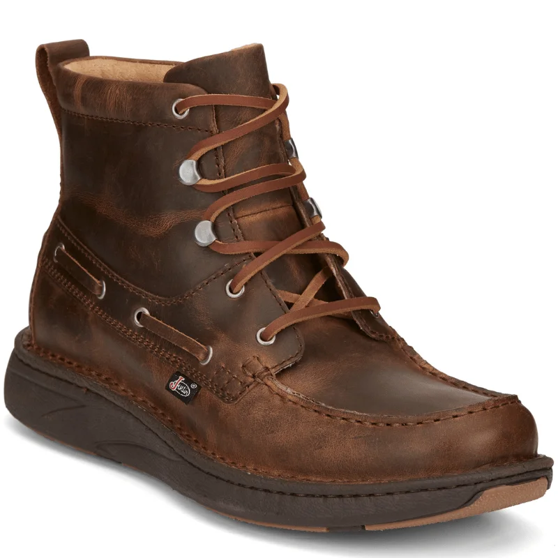 Justin Men's Mocc Toe Brown Lacer Shoes JM450