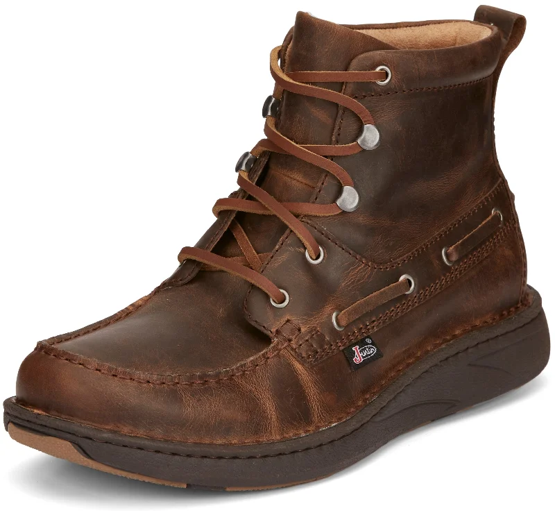 Justin Men's Mocc Toe Brown Lacer Shoes JM450