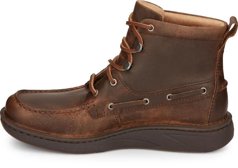 Justin Men's Mocc Toe Brown Lacer Shoes JM450