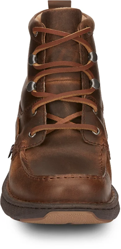 Justin Men's Mocc Toe Brown Lacer Shoes JM450