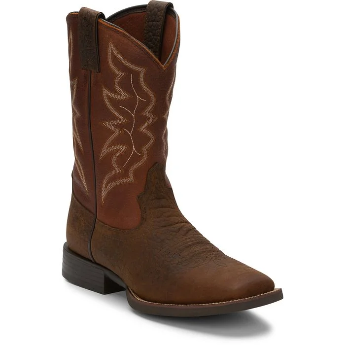 Justin Mens Stampede Square Toe Western Boots Style 7222