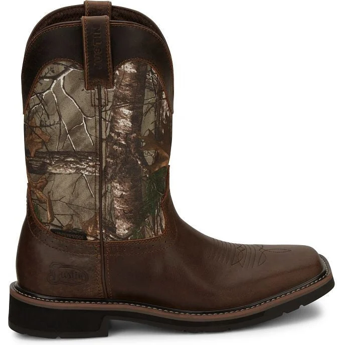 Justin Men's Trekker 11"" Waterproof Western Work Boot - Realtree - SE4676