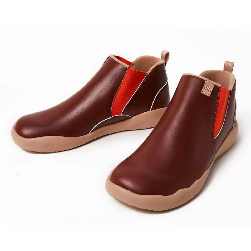 Granada Burgundy Split Leather Boots Men