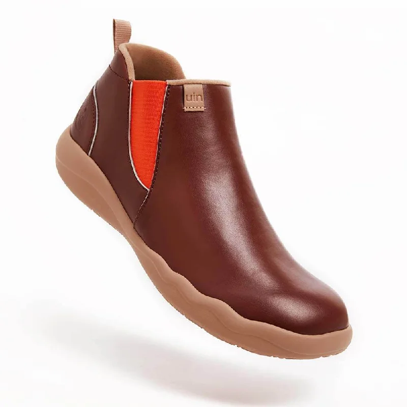 Granada Burgundy Split Leather Boots Men