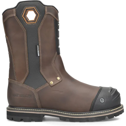 Matterhorn Men's Ibeam 10"" WP Comp Toe Metguard Work Boot -Brown- MT2540