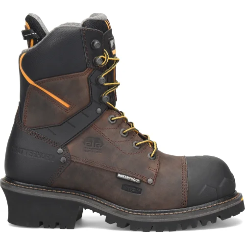 Matterhorn Men's Pr Steadfast 8"" WP Comp Toe Logger Work Boot -Brown- MT2558