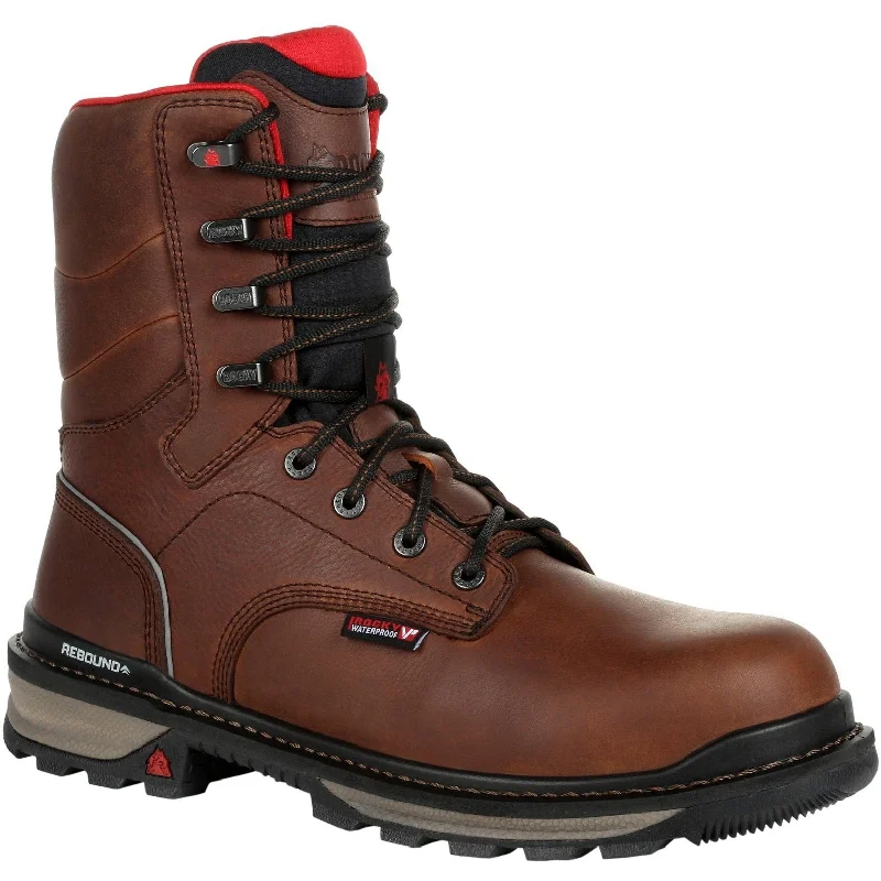 Rocky Men's Rams Horn 8"" Waterproof Work Boot - Brown - RKK0296