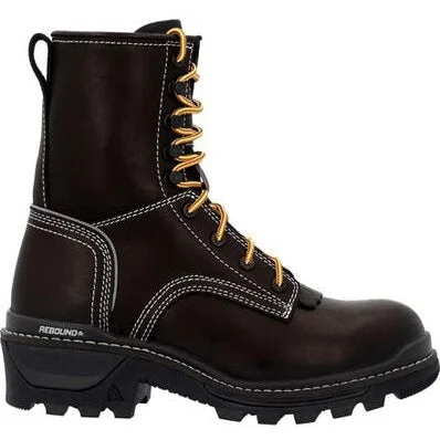 Rocky Men's Rams Horn 9"" Soft Toe WP Logger Work Boot -Black- RKK0438