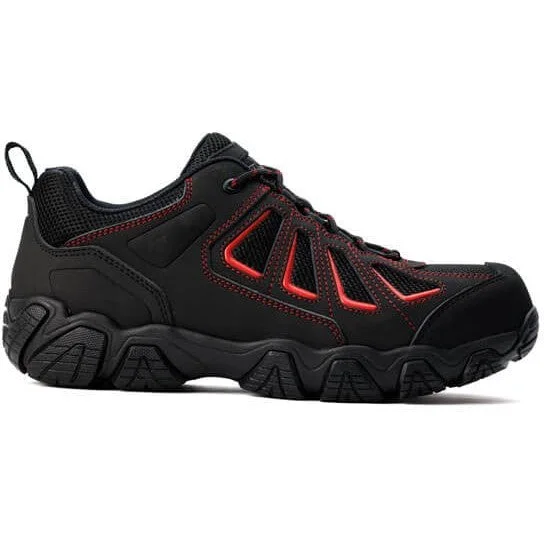 Thorogood Men's Crosstrex Series Oxford CT Hiker Work Shoe -Black/Red- 804-6001