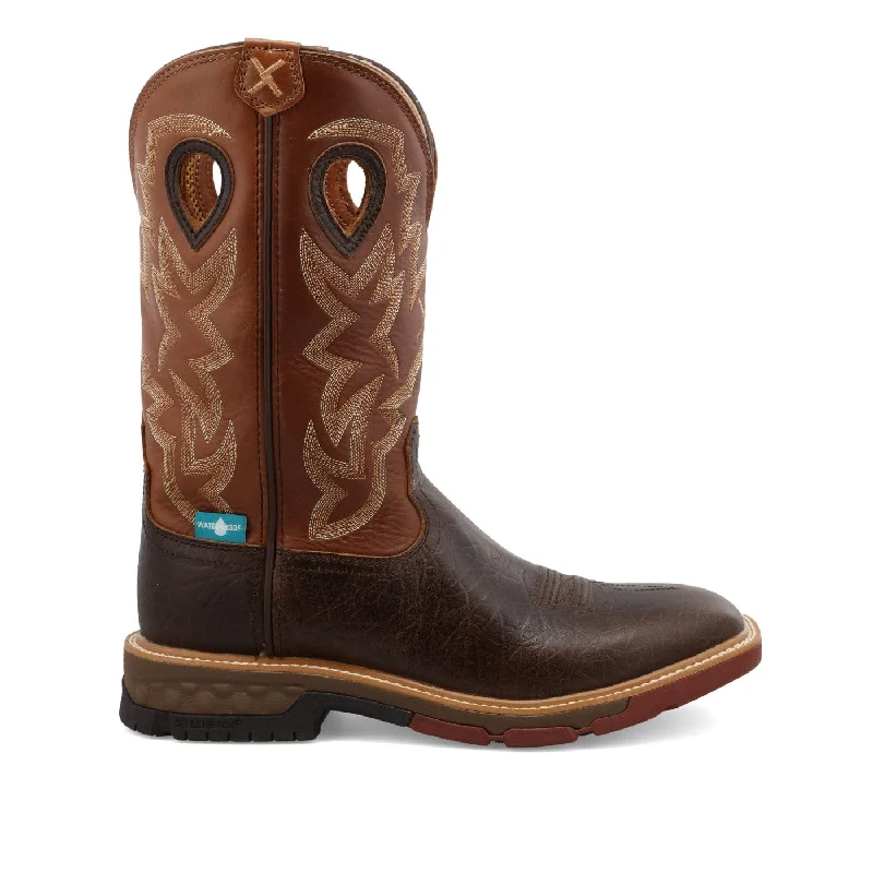 Twisted X Men's Smokey Chocolate & Spice Waterproof Western Work Boots MXBW002