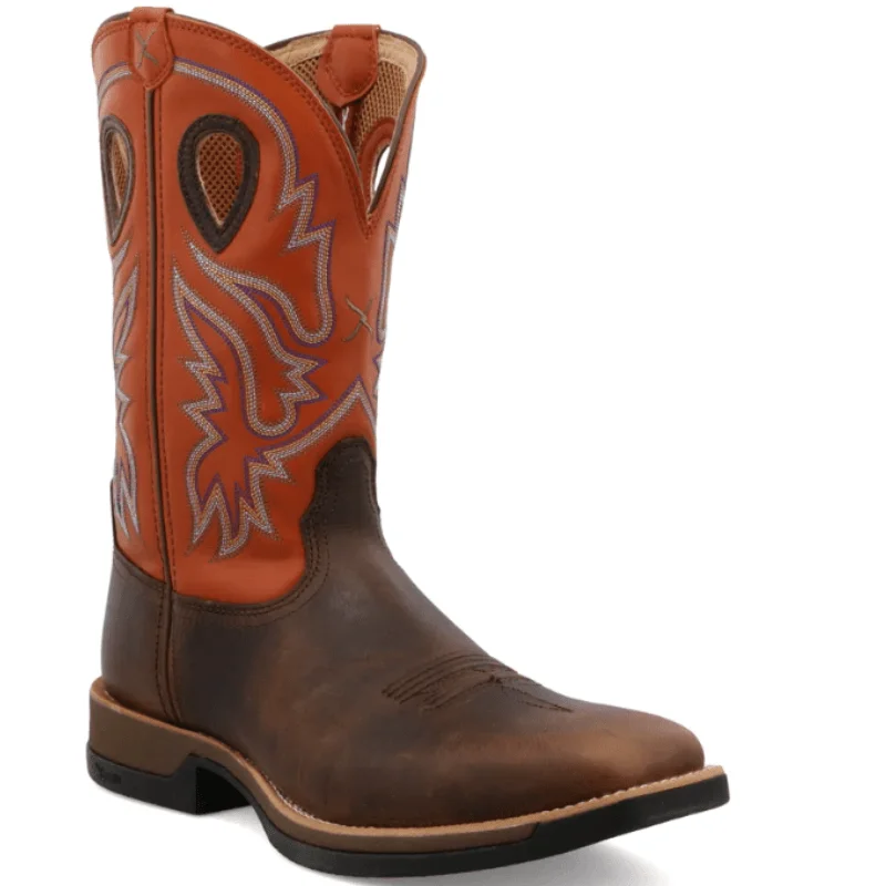 Twisted X Men's Tech X™ Brown and Orange Western Work Boots MXW0006