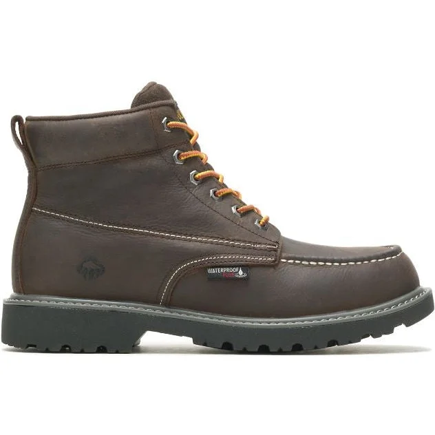 Wolverine Men's Floorhand 6"" Soft Toe WP Work Boot -Coffee- W230025