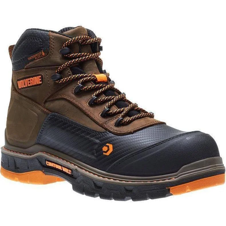 Wolverine Men's Overpass Safety Toe 6"" WP Work Boot - Brown - W10717