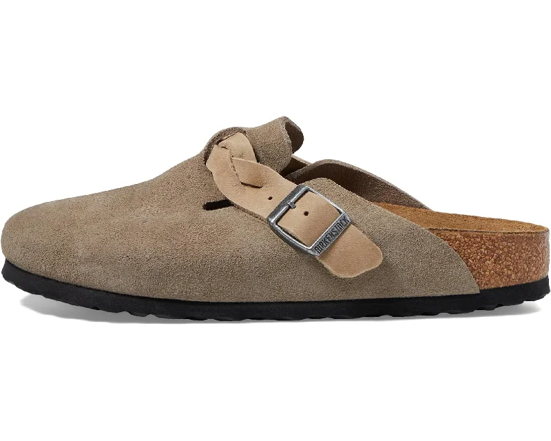 Women's Birkenstock Boston Braid - Suede (Narrow)