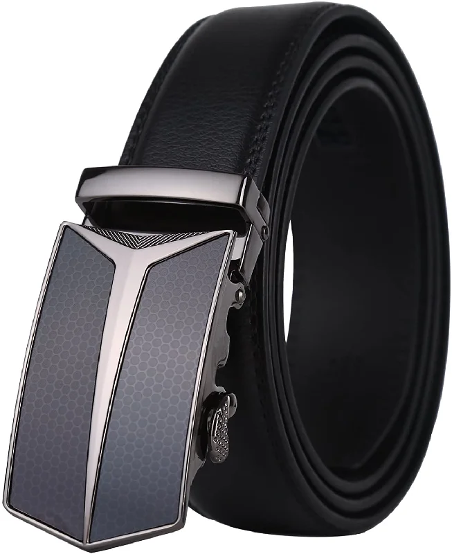 Lavemi Men'S Real Leather Ratchet Dress Belt with Automatic Buckle,Elegant Gift Box