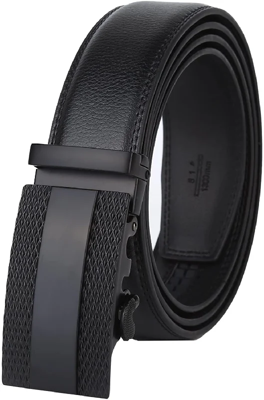 Lavemi Men'S Real Leather Ratchet Dress Belt with Automatic Buckle,Elegant Gift Box