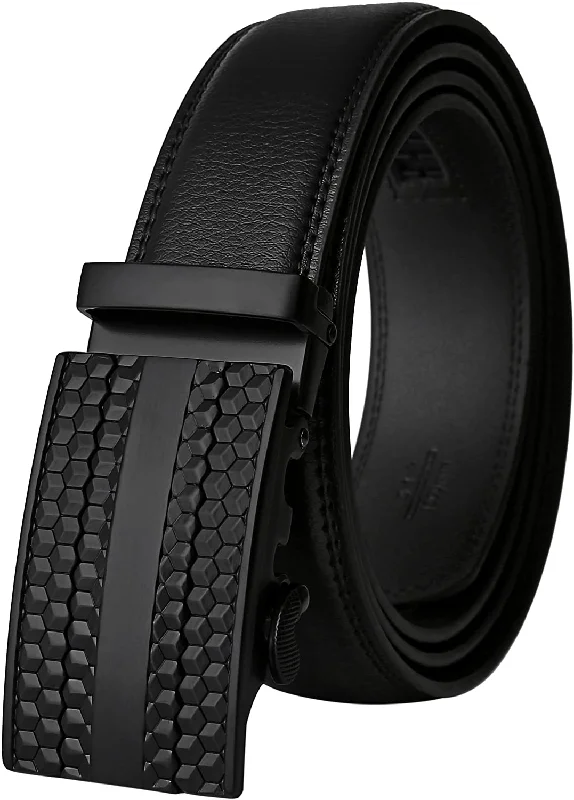 Lavemi Men'S Real Leather Ratchet Dress Belt with Automatic Buckle,Elegant Gift Box