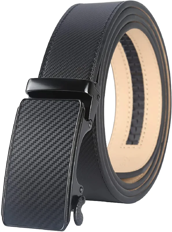 Lavemi Men'S Real Leather Ratchet Dress Belt with Automatic Buckle,Elegant Gift Box