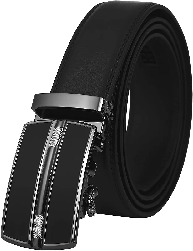 Lavemi Men'S Real Leather Ratchet Dress Belt with Automatic Buckle,Elegant Gift Box