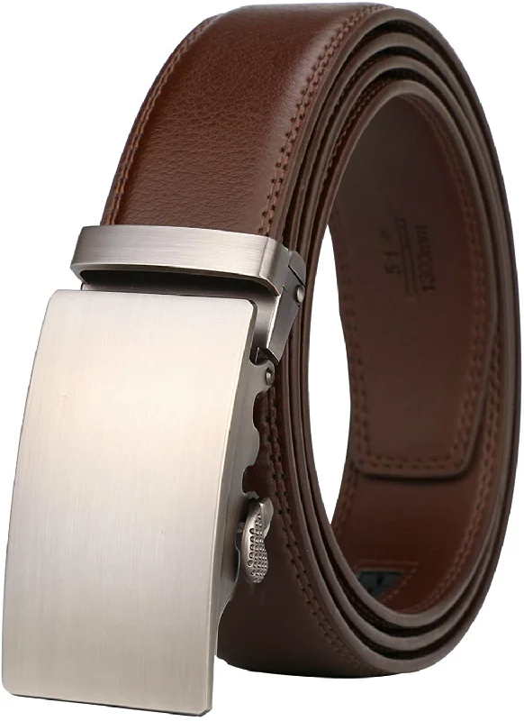 Lavemi Men'S Real Leather Ratchet Dress Belt with Automatic Buckle,Elegant Gift Box