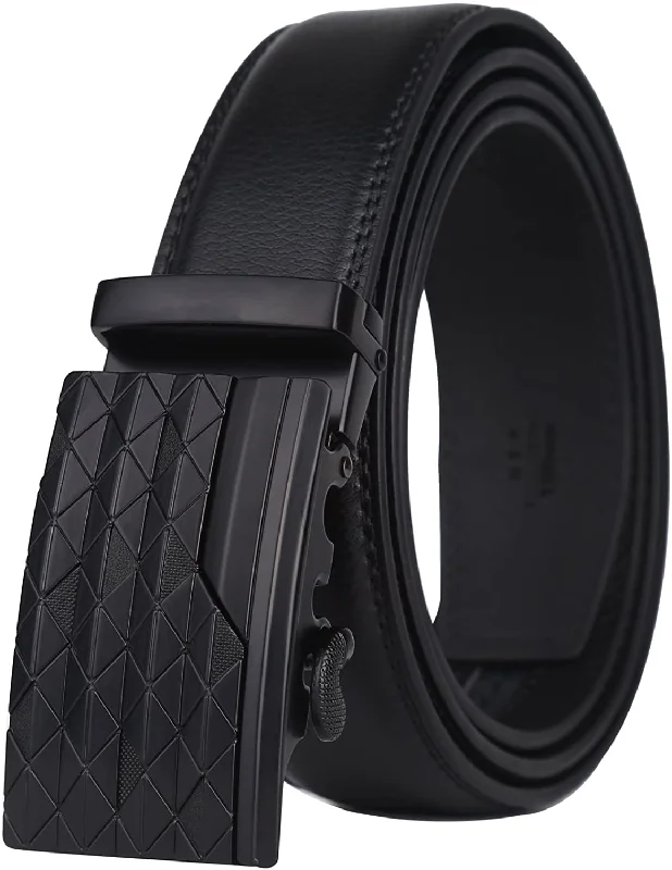 Lavemi Men'S Real Leather Ratchet Dress Belt with Automatic Buckle,Elegant Gift Box