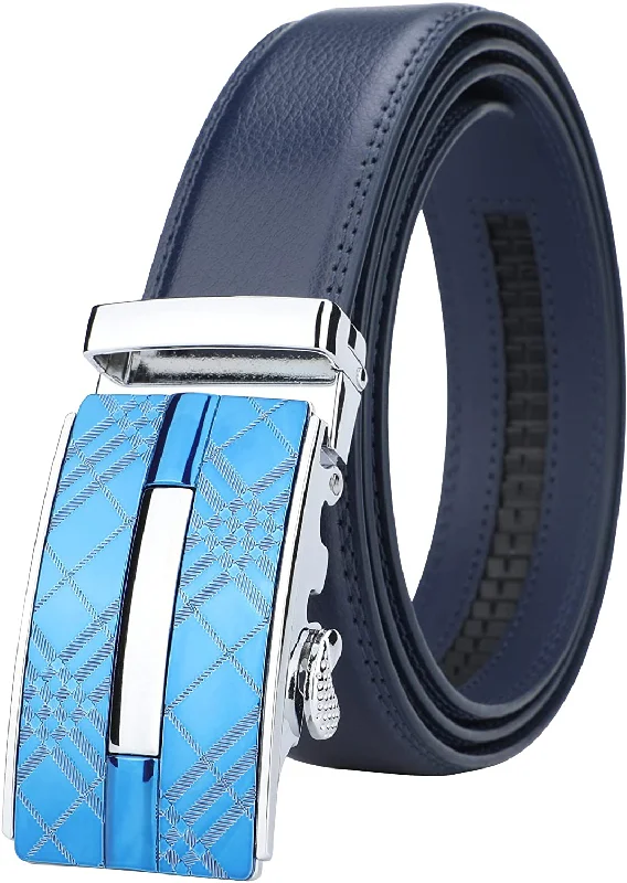 Lavemi Men'S Real Leather Ratchet Dress Belt with Automatic Buckle,Elegant Gift Box