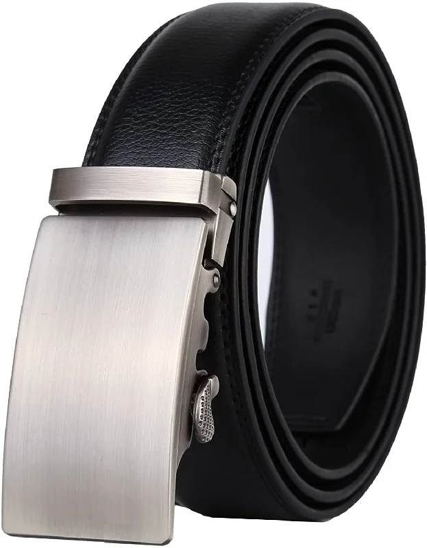 Lavemi Men'S Real Leather Ratchet Dress Belt with Automatic Buckle,Elegant Gift Box